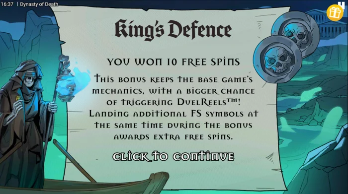 Dynasty of Death - putaran Free Spins King's Defence